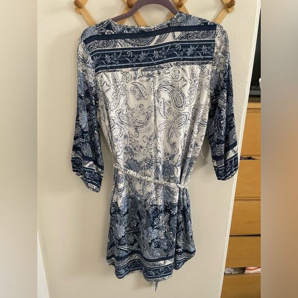 Anthropologie Dress Women's Small Fig & Flower Bohemian Blue Paisley Sundress - Picture 8 of 10